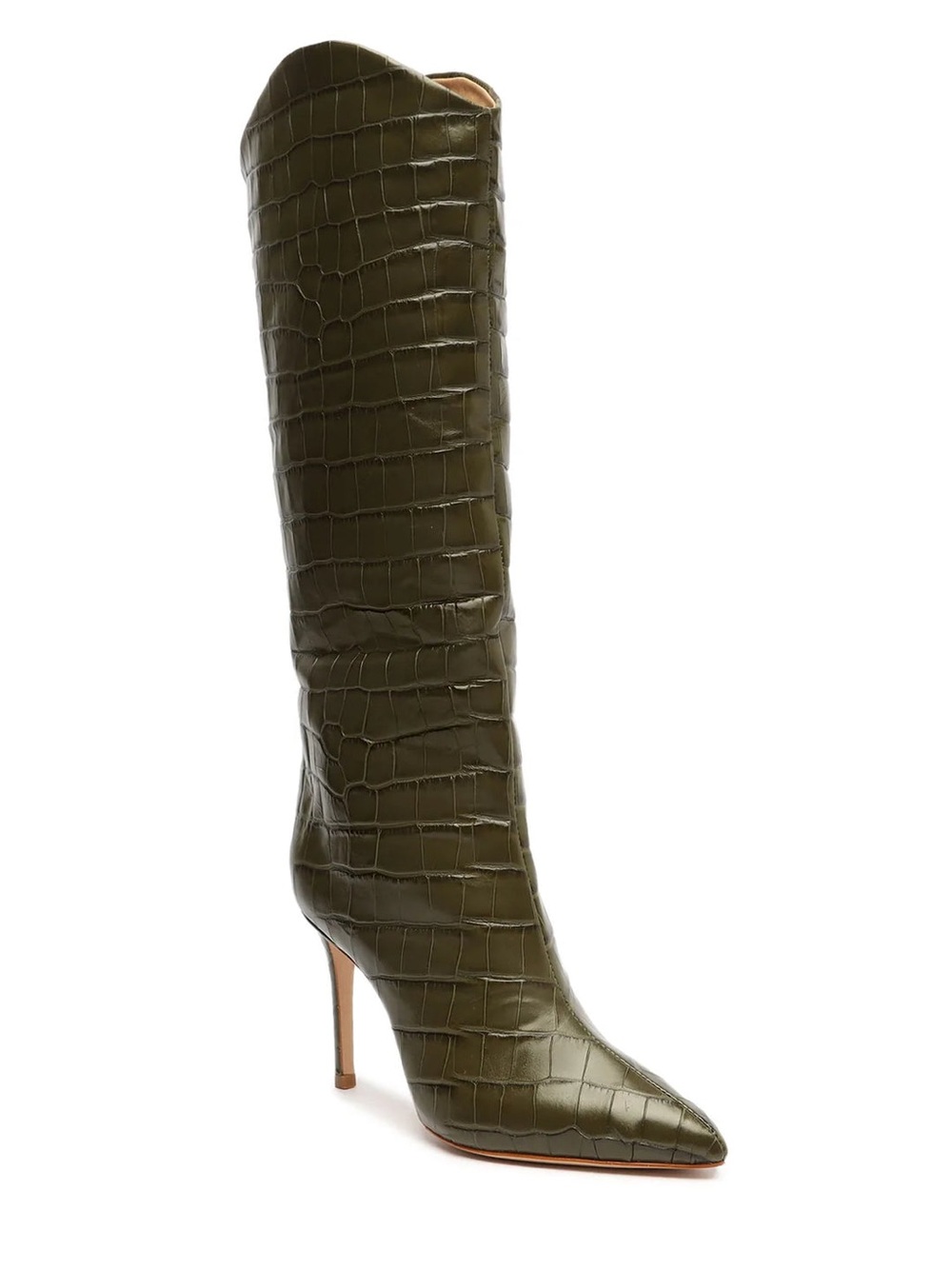 Like New Schutz Maryana Croc-Embossed Leather Knee-High Boots - Size 6B